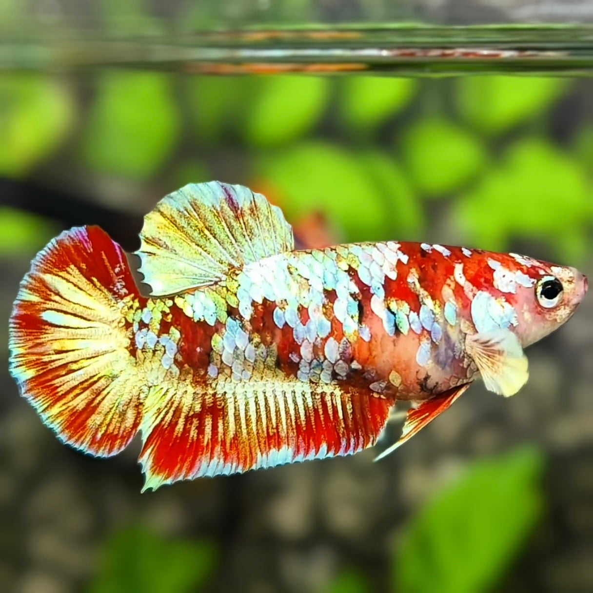 Red Barongsai HMPK Betta Fish Female For Sorority / Breed