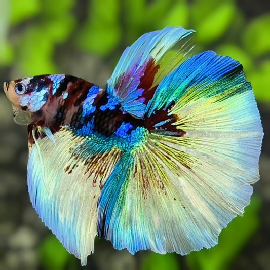 Multicolor Black Koi Galaxy Halfmoon Betta Fish Male