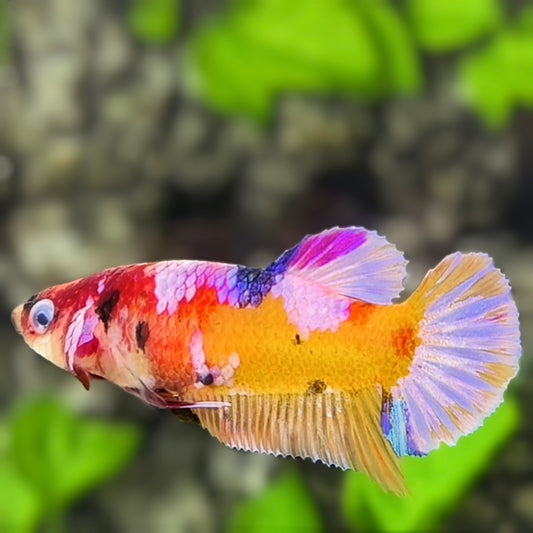 Yellowbase Candy Galaxy HMPK Betta Fish Female For Sorority / Breed