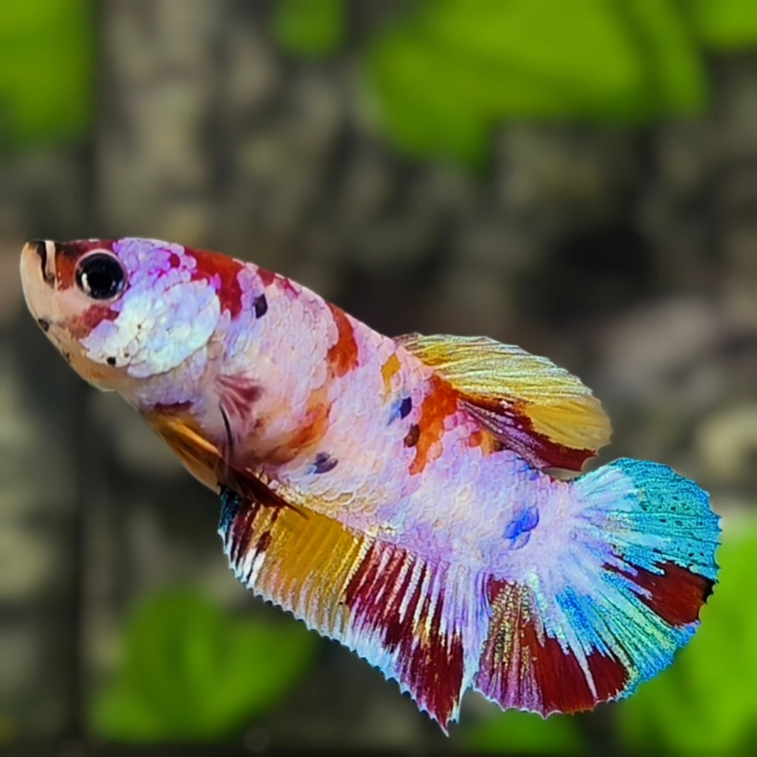 Multicolor Candy HMPK Betta Fish Female For Sorority / Breed
