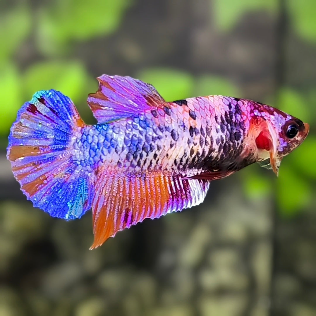 Multicolor Candy HMPK Betta Fish Female For Sorority / Breed
